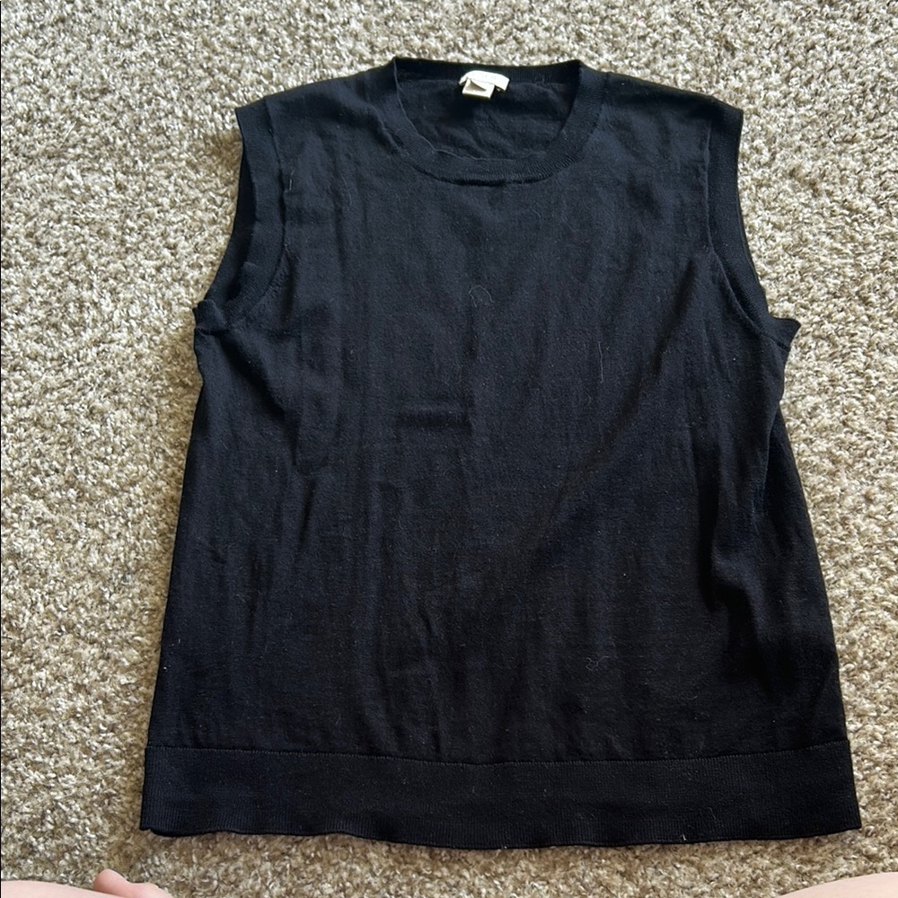 J. Crew Black Sleeveless Boxy Sweater